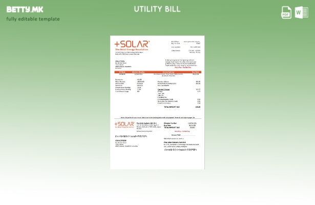 Шаблон за комунални сметки во модерен стил на Malaysia Plus Solar Systems Sdn Bh